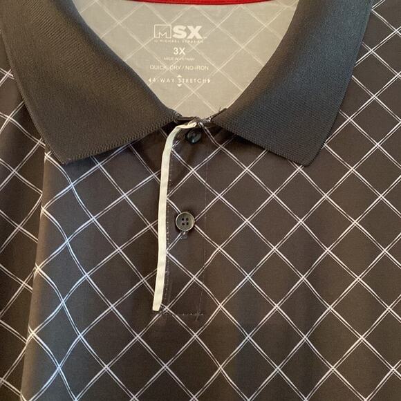 Men shirt Michael Straham big man 2 button polo 4 way stretch 3XL - Picture 3 of 9